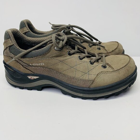 LOWA Renegade III GTX Lo GORETEX Shoes Womens Sz 7.5 Brown Nubuck Hiking Outdoor - Picture 1 of 16